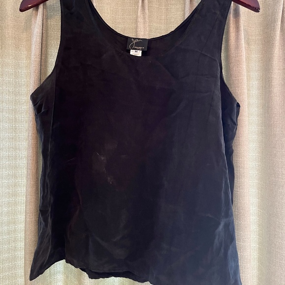 Vintage Lua 100% Rayon Cropped tank top Black - Picture 1 of 2